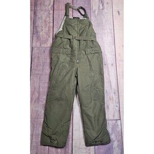 VINTAGE Eddie Bauer Down Bib Insulated Quilted Overall Green Medium Canada Made